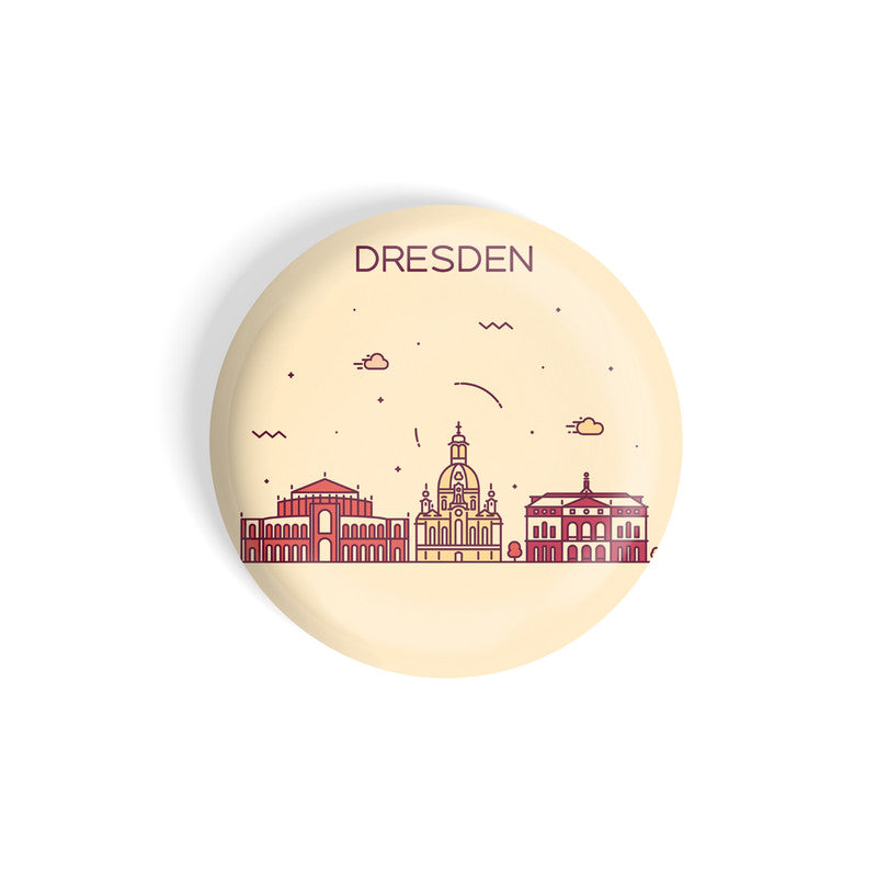 dhcrafts Round Fridge Magnet Brown Color Dresden Glossy Finish Design Pack of 1 (58 mm)